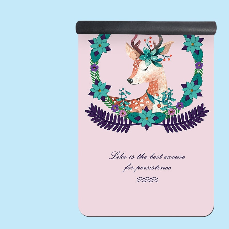 Natural Rubber Patterned Yoga Mat Non-slip Portable Microfiber