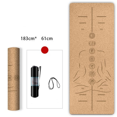 Accept customized 72*24 Inch Natural Cork TPE Yoga Mat