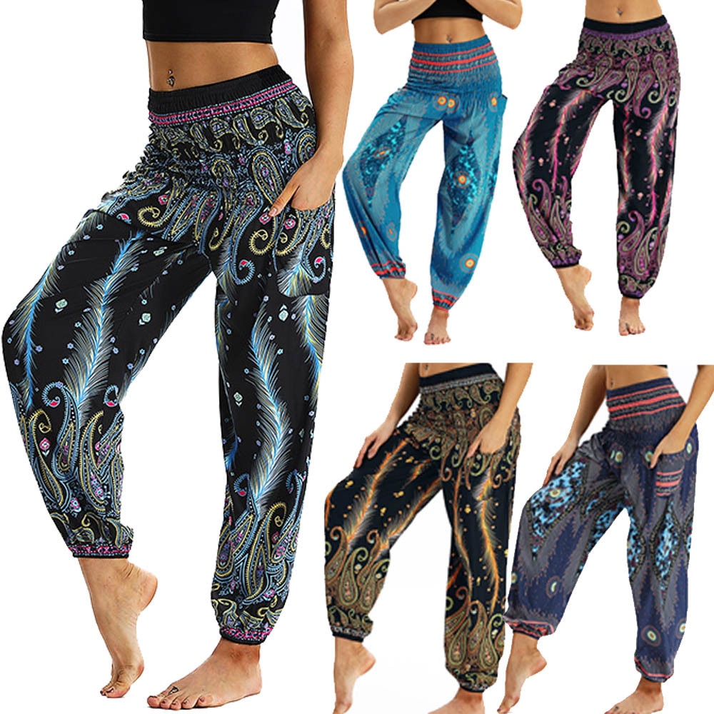 Yoga Pants High Quality Trousers Printing Baggy Boho
