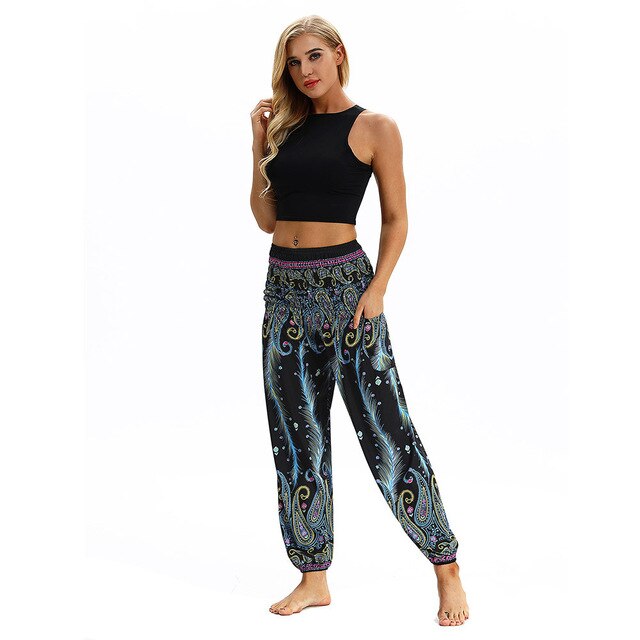 Yoga Pants High Quality Trousers Printing Baggy Boho