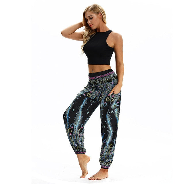 Yoga Pants High Quality Trousers Printing Baggy Boho