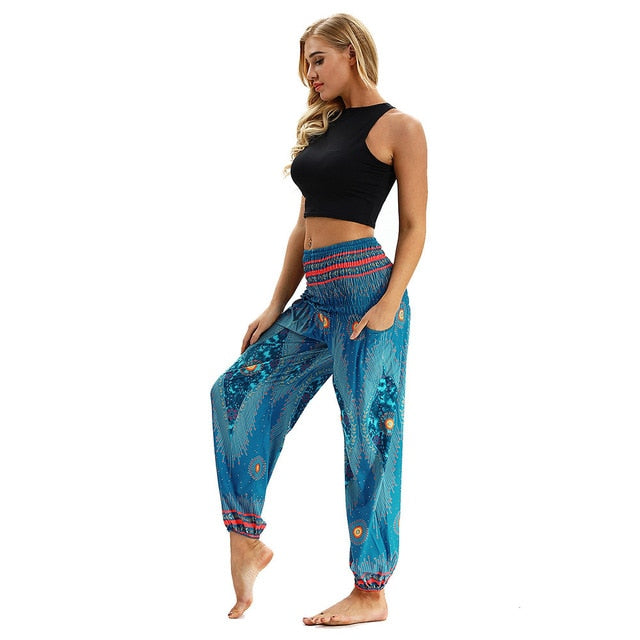 Yoga Pants High Quality Trousers Printing Baggy Boho