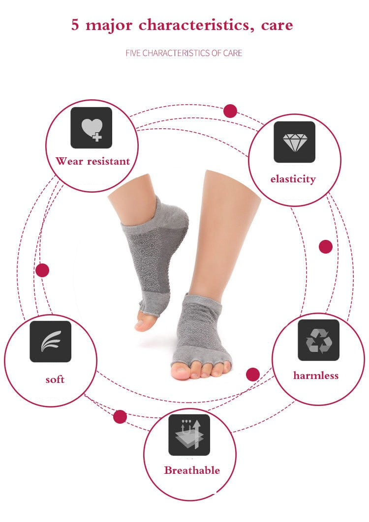 Cotton Sports Yoga Socks Jacquard Slip