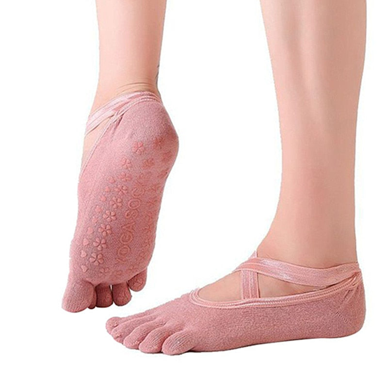 Non-slip Socks Ladies Ventilation Ballet Dance Gym Fitness Pilates Grip Socks