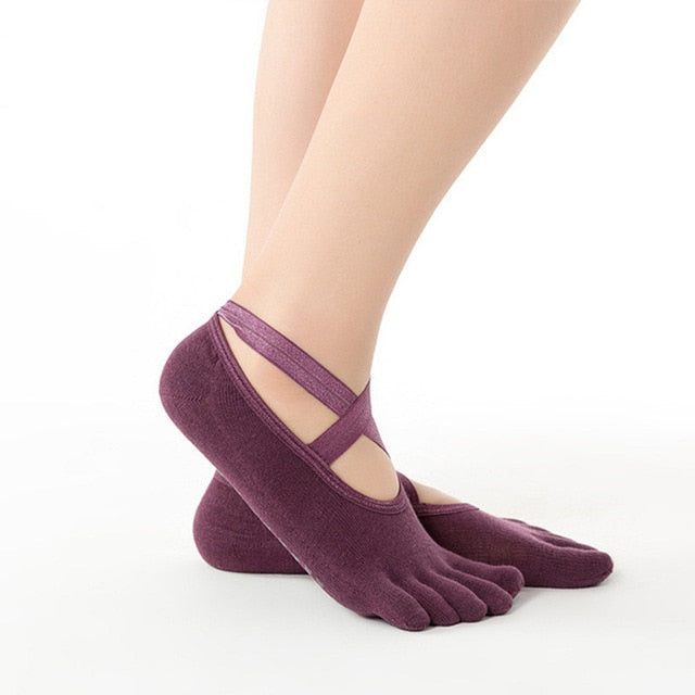 Non-slip Socks Ladies Ventilation Ballet Dance Gym Fitness Pilates Grip Socks