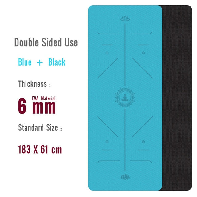 1830*610*6mm EVA Yoga Mat with Position Line Non Slip Carpet Mat