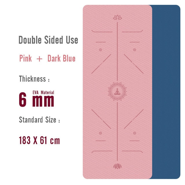 1830*610*6mm EVA Yoga Mat with Position Line Non Slip Carpet Mat