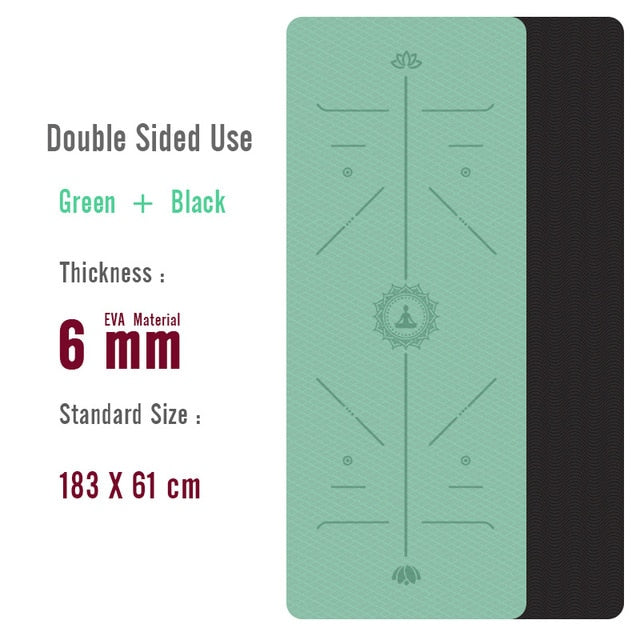 1830*610*6mm EVA Yoga Mat with Position Line Non Slip Carpet Mat