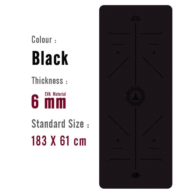 1830*610*6mm EVA Yoga Mat with Position Line Non Slip Carpet Mat