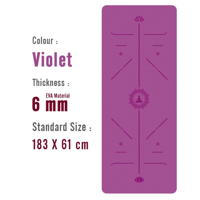 1830*610*6mm EVA Yoga Mat with Position Line Non Slip Carpet Mat