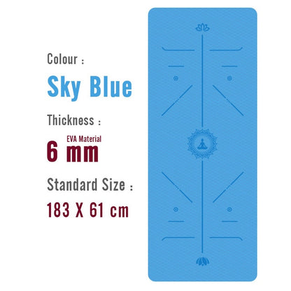 1830*610*6mm EVA Yoga Mat with Position Line Non Slip Carpet Mat