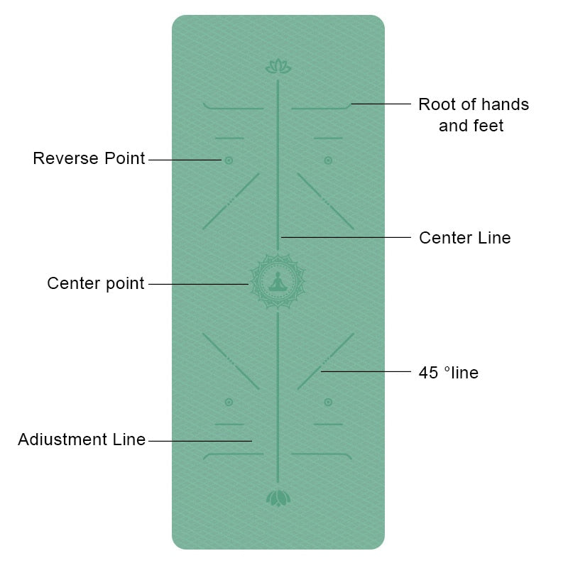 1830*610*6mm EVA Yoga Mat with Position Line Non Slip Carpet Mat