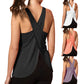 2020 New Women Quick Dry Cross Back Yoga Shirts