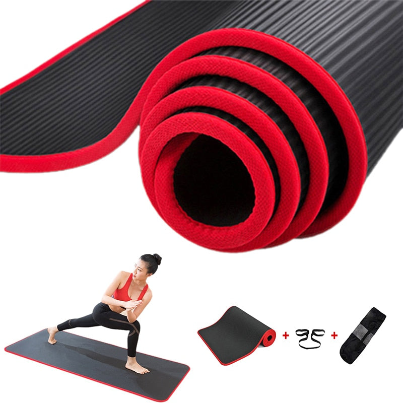 10mm Non-slip Yoga Mat 183x61cm NBR Fitness Gym