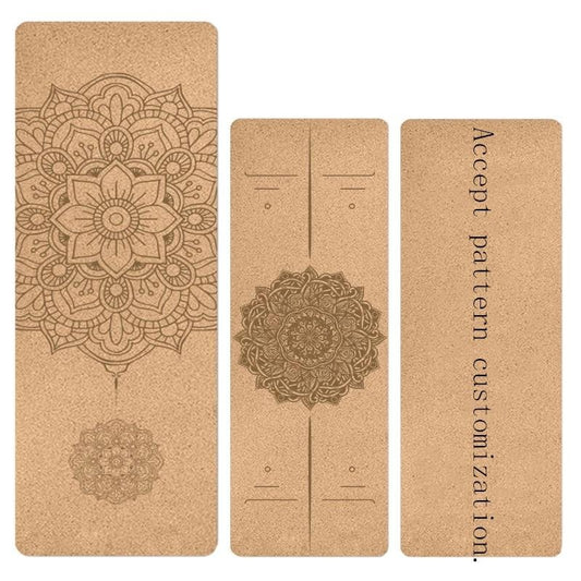 Accept customized 72*24 Inch Natural Cork TPE Yoga Mat