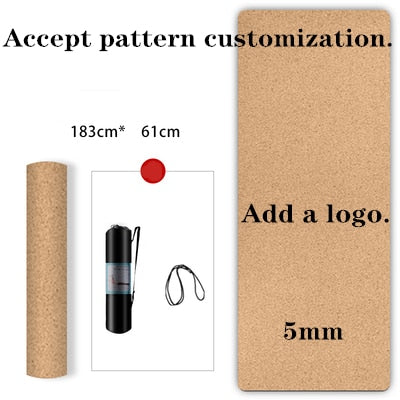 Accept customized 72*24 Inch Natural Cork TPE Yoga Mat