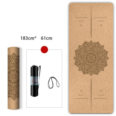 Accept customized 72*24 Inch Natural Cork TPE Yoga Mat