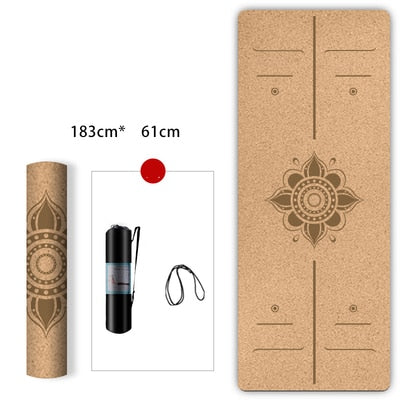 Accept customized 72*24 Inch Natural Cork TPE Yoga Mat