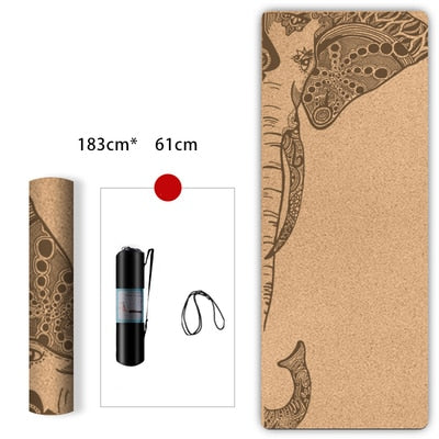 Accept customized 72*24 Inch Natural Cork TPE Yoga Mat