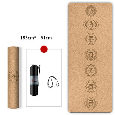 Accept customized 72*24 Inch Natural Cork TPE Yoga Mat