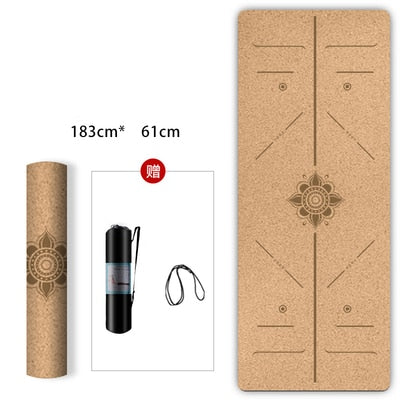 Accept customized 72*24 Inch Natural Cork TPE Yoga Mat