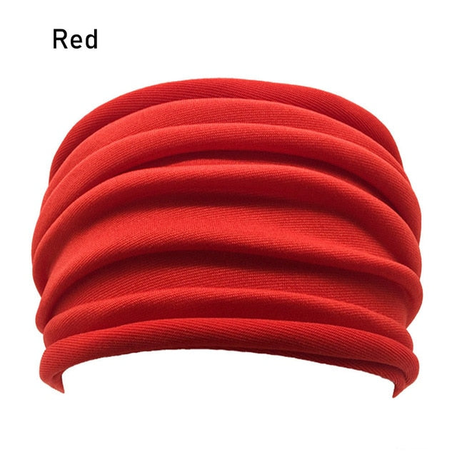 13 Colors Nonslip Elastic Folds Yoga Hairband Fashion