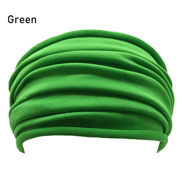 13 Colors Nonslip Elastic Folds Yoga Hairband Fashion