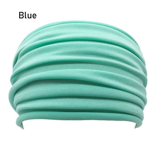 13 Colors Nonslip Elastic Folds Yoga Hairband Fashion