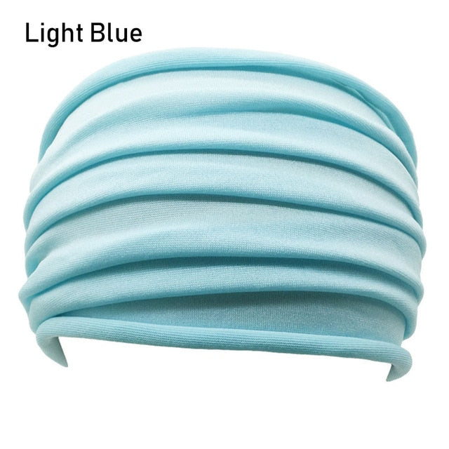 13 Colors Nonslip Elastic Folds Yoga Hairband Fashion