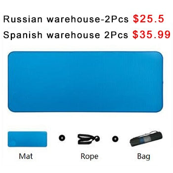 10mm Non-slip Yoga Mat 183x61cm NBR Fitness Gym