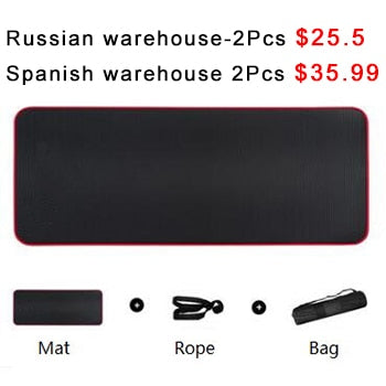 10mm Non-slip Yoga Mat 183x61cm NBR Fitness Gym