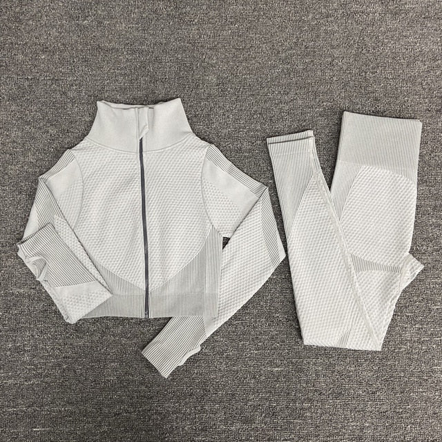 Seamless Yoga Sets New Knitted Hip-lifting Elastic Running Sports