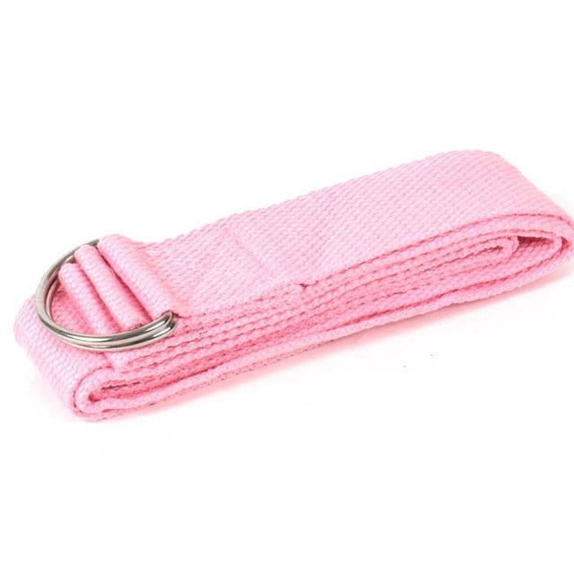 Printed Cotton Yoga Belt Washable D-Ring Stretch