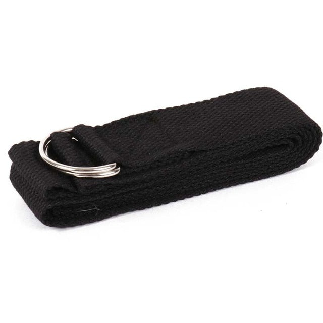 Printed Cotton Yoga Belt Washable D-Ring Stretch