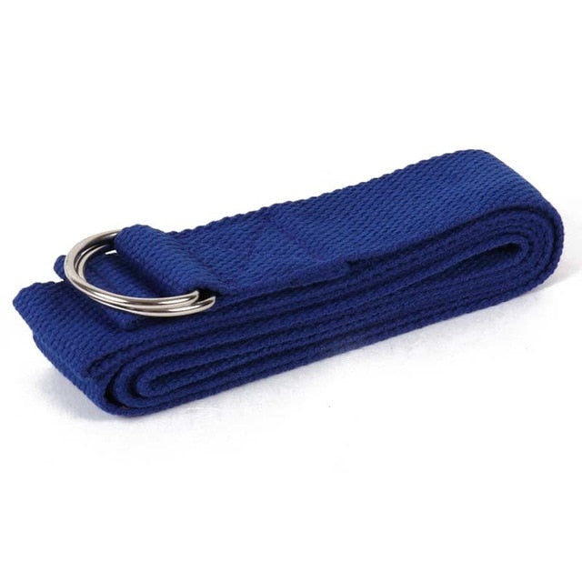 Printed Cotton Yoga Belt Washable D-Ring Stretch