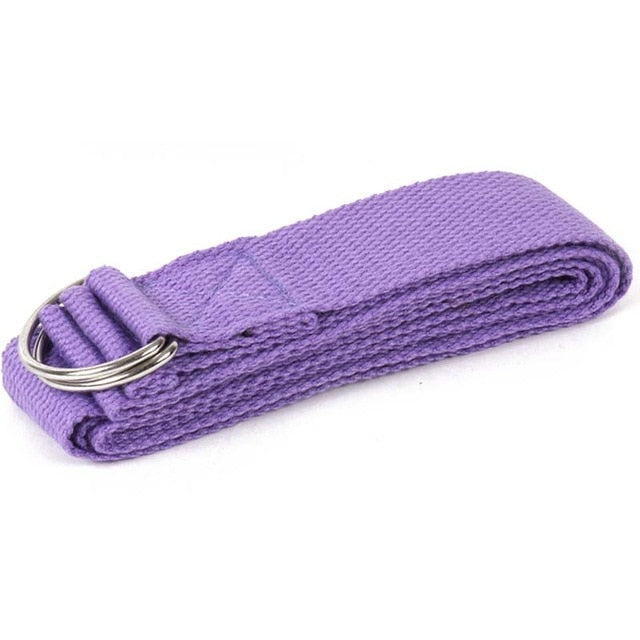 Printed Cotton Yoga Belt Washable D-Ring Stretch